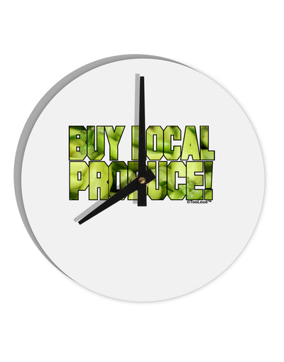 Buy Local - Jalapenos Text 10 InchRound Wall Clock-Wall Clock-TooLoud-White-Davson Sales