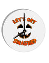 Let's Get Smashed Pumpkin 10 InchRound Wall Clock by TooLoud-Wall Clock-TooLoud-White-Davson Sales
