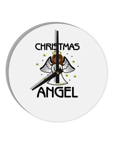 Christmas Angel 10 InchRound Wall Clock-Wall Clock-TooLoud-White-Davson Sales