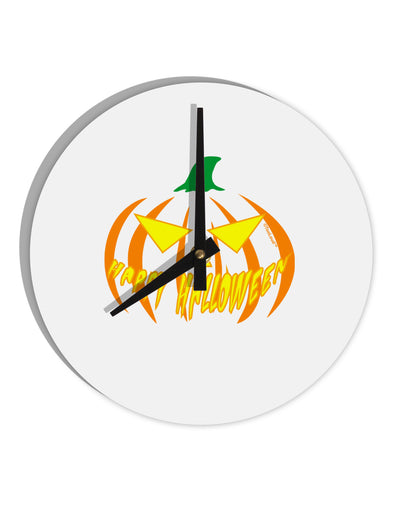 Happy Halloween Jack Yellow 10 InchRound Wall Clock-Wall Clock-TooLoud-White-Davson Sales