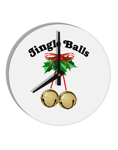 Jingle Balls with Text 10 InchRound Wall Clock-Wall Clock-TooLoud-White-Davson Sales