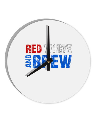 Red White and Brew Color 10 InchRound Wall Clock by TooLoud-Wall Clock-TooLoud-White-Davson Sales