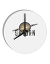 Planet Saturn Text 10 InchRound Wall Clock by TooLoud-Wall Clock-TooLoud-White-Davson Sales