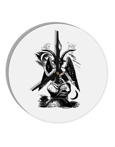 Baphomet Illustration 10 InchRound Wall Clock by TooLoud-Wall Clock-TooLoud-White-Davson Sales