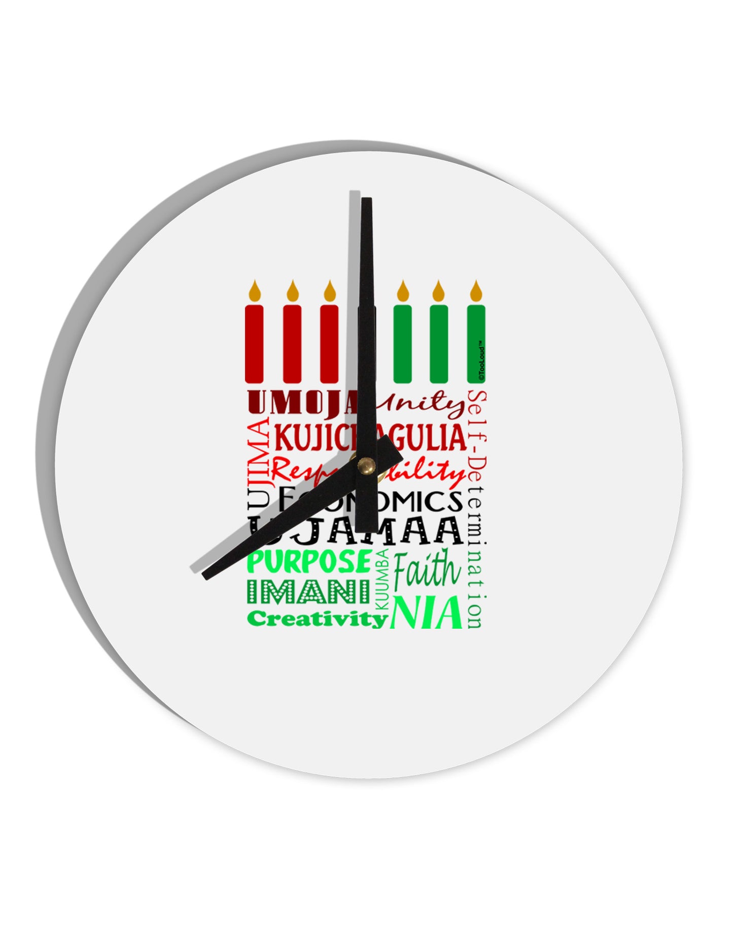 7 Principles Box 10 InchRound Wall Clock-Wall Clock-TooLoud-White-Davson Sales