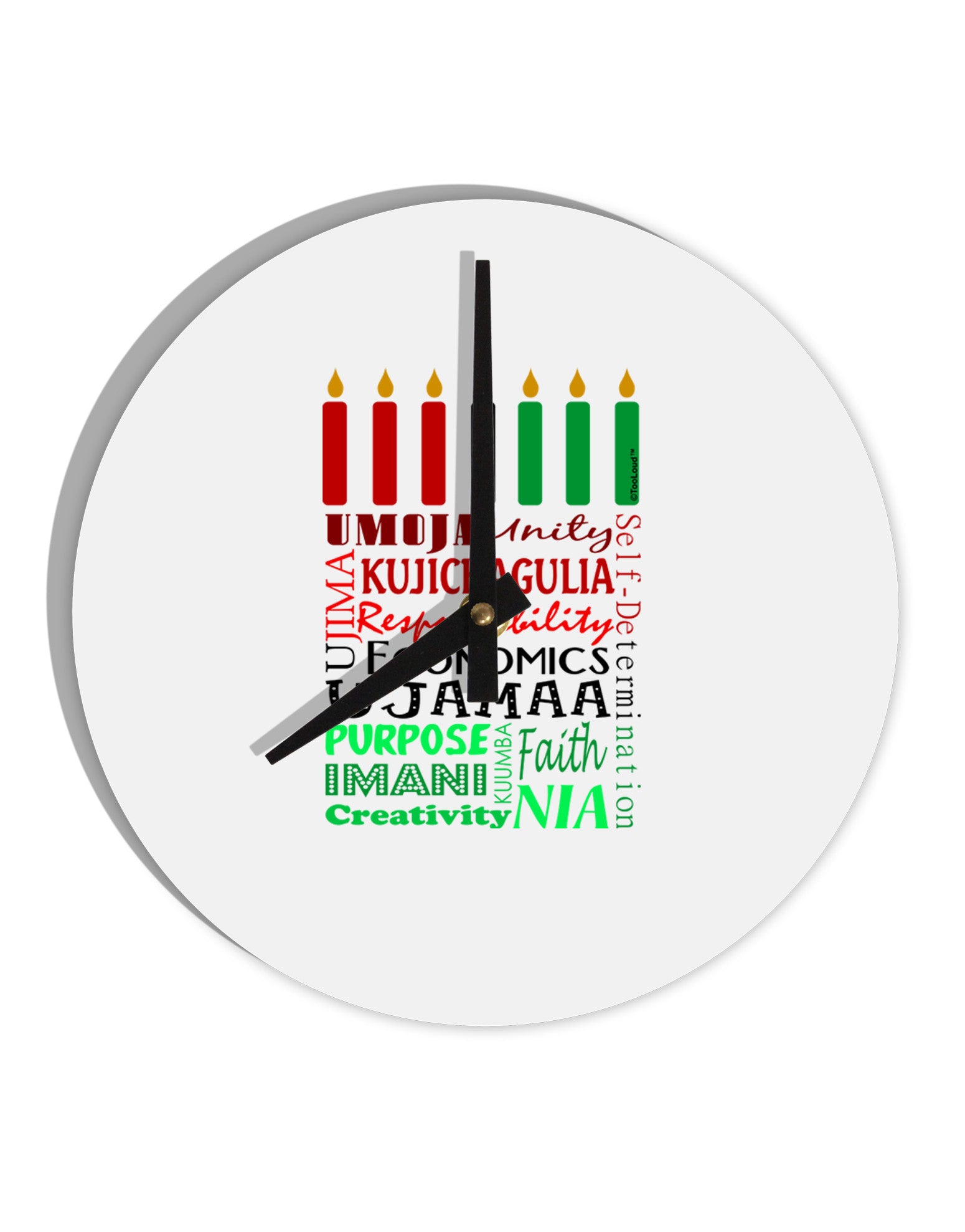 7 Principles Box 10 InchRound Wall Clock-Wall Clock-TooLoud-White-Davson Sales