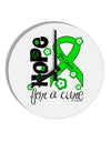 Hope for a Cure - Lime Green Ribbon Lyme Disease - Flowers 10 InchRound Wall Clock-Wall Clock-TooLoud-White-Davson Sales