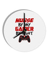 Nurse By Day Gamer By Night 10 InchRound Wall Clock-Wall Clock-TooLoud-White-Davson Sales