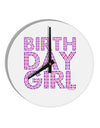 Birthday Girl - Pink and Purple Dots 10 InchRound Wall Clock by TooLoud-Wall Clock-TooLoud-White-Davson Sales