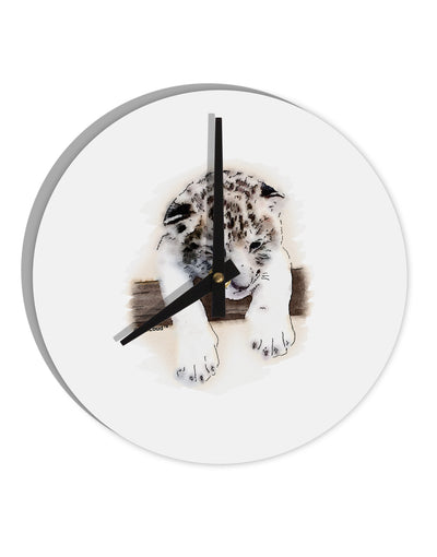 Leopard Cub 10 InchRound Wall Clock-Wall Clock-TooLoud-White-Davson Sales