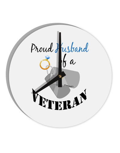 Husband of Veteran 10 InchRound Wall Clock-Wall Clock-TooLoud-White-Davson Sales