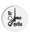 Tequila Checkmark Design 10 InchRound Wall Clock by TooLoud-Wall Clock-TooLoud-White-Davson Sales