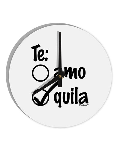 Tequila Checkmark Design 10 InchRound Wall Clock by TooLoud-Wall Clock-TooLoud-White-Davson Sales