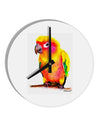 Sun Conure Parrot Watercolor 10 InchRound Wall Clock-Wall Clock-TooLoud-White-Davson Sales