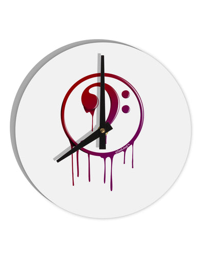 Dripping Bass Symbol 10 InchRound Wall Clock-Wall Clock-TooLoud-White-Davson Sales