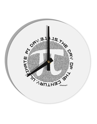 Ultimate Pi Day - Retro Computer Style Pi Circle 10 InchRound Wall Clock by TooLoud-Wall Clock-TooLoud-White-Davson Sales