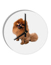 Pomeranian Sitting All Cute-Like 10 InchRound Wall Clock-Wall Clock-TooLoud-White-Davson Sales