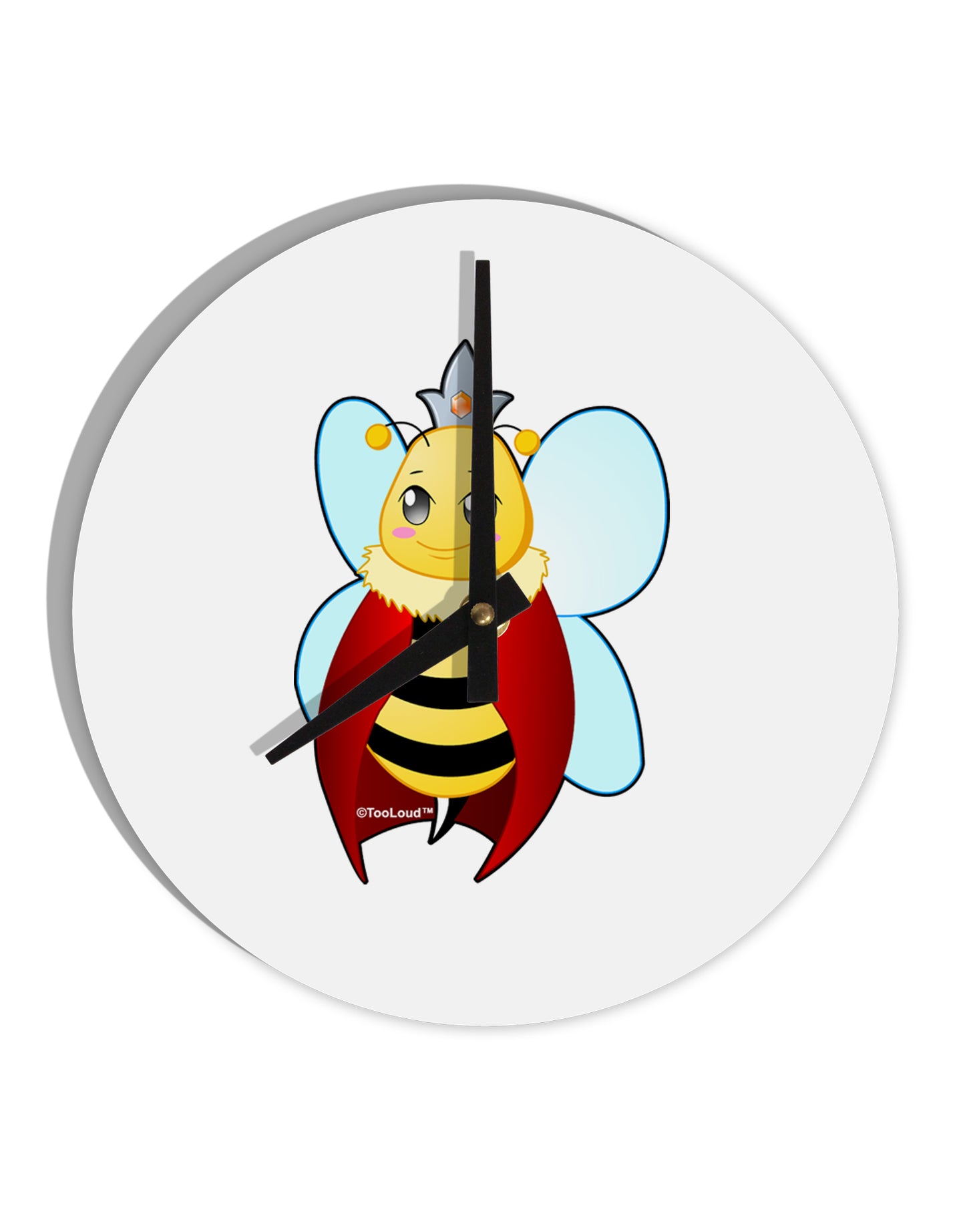 Queen Bee Mothers Day 10 InchRound Wall Clock by TooLoud-Wall Clock-TooLoud-White-Davson Sales