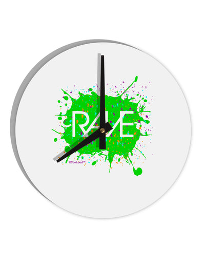 Rave Splatter Green 10 InchRound Wall Clock-Wall Clock-TooLoud-White-Davson Sales