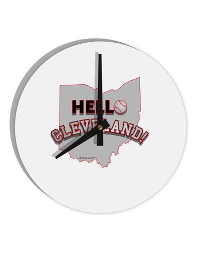 Hello Cleveland 10 InchRound Wall Clock-Wall Clock-TooLoud-White-Davson Sales