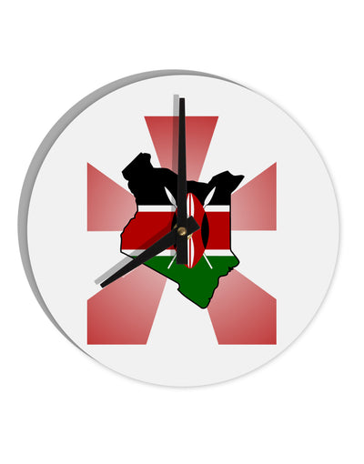 Kenya Flag Design 10 InchRound Wall Clock-Wall Clock-TooLoud-White-Davson Sales