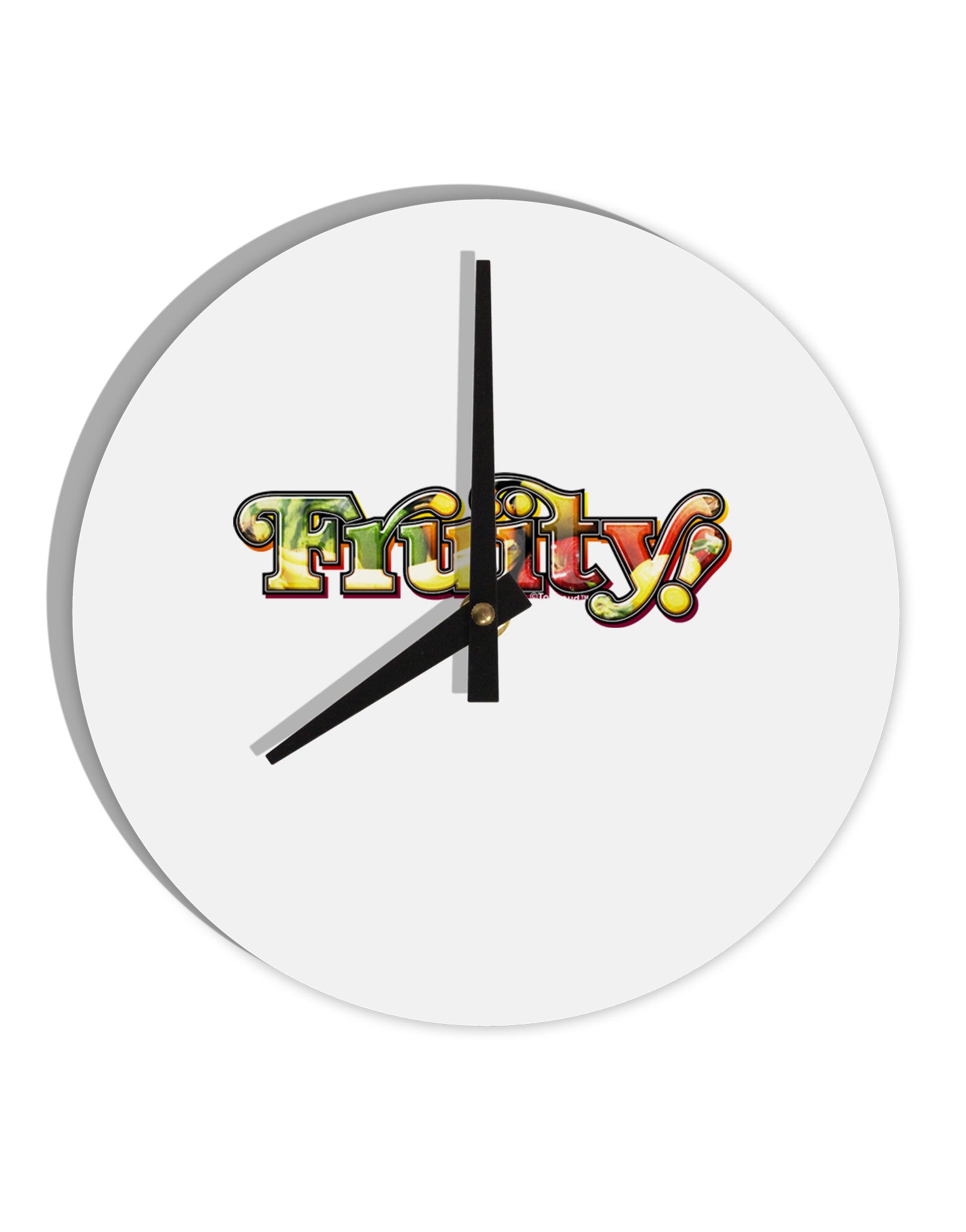 Fruity Text 10 InchRound Wall Clock-Wall Clock-TooLoud-White-Davson Sales