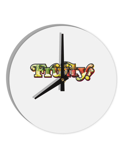 Fruity Text 10 InchRound Wall Clock-Wall Clock-TooLoud-White-Davson Sales