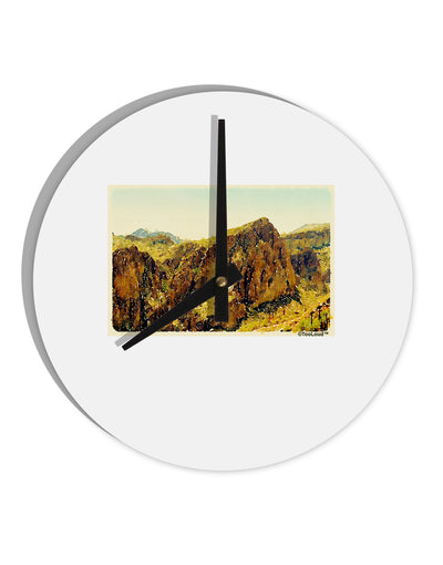 Arizona Mountains Watercolor 10 InchRound Wall Clock-Wall Clock-TooLoud-White-Davson Sales