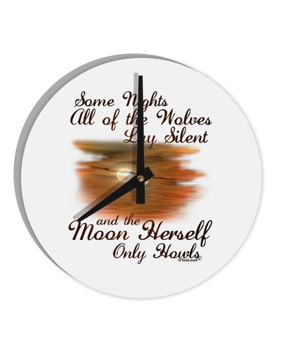 The Moon Herself Howls 10 InchRound Wall Clock-Wall Clock-TooLoud-White-Davson Sales