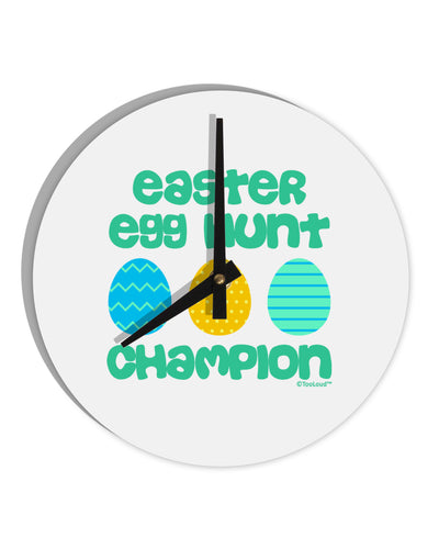 Easter Egg Hunt Champion - Blue and Green 10 InchRound Wall Clock by TooLoud-Wall Clock-TooLoud-White-Davson Sales