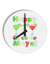 Margaritas - Mexican Flag Colors - Happy Cinco de Mayo 10 InchRound Wall Clock by TooLoud-Wall Clock-TooLoud-White-Davson Sales