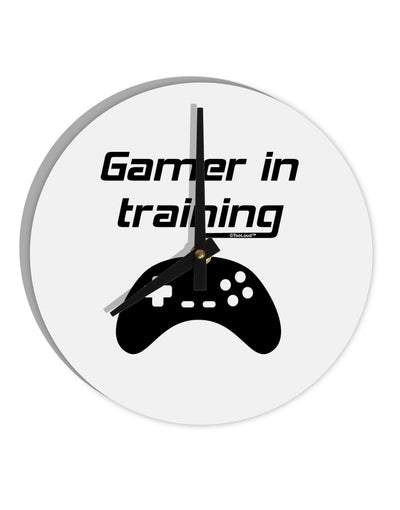 Gamer In Training BnW 10 InchRound Wall Clock by TooLoud-Wall Clock-TooLoud-White-Davson Sales