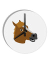 Silly Cartoon Horse Head 10 InchRound Wall Clock-Wall Clock-TooLoud-White-Davson Sales