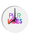 PLUR Vibes 10 InchRound Wall Clock-Wall Clock-TooLoud-White-Davson Sales