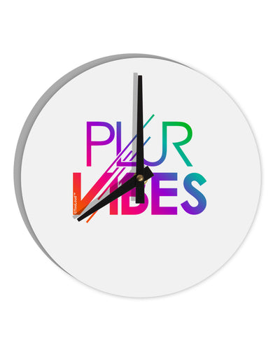 PLUR Vibes 10 InchRound Wall Clock-Wall Clock-TooLoud-White-Davson Sales