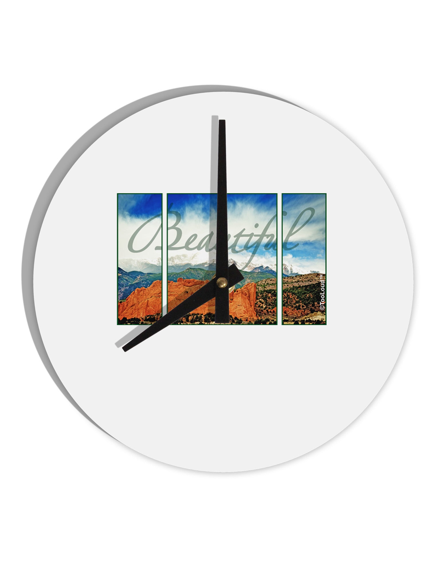CO Beautiful View Text 10 InchRound Wall Clock-Wall Clock-TooLoud-White-Davson Sales