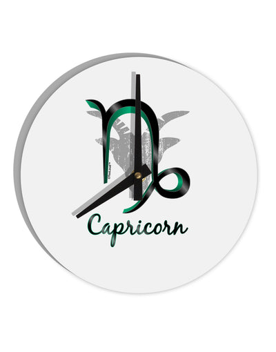 Capricorn Symbol 10 InchRound Wall Clock-Wall Clock-TooLoud-White-Davson Sales