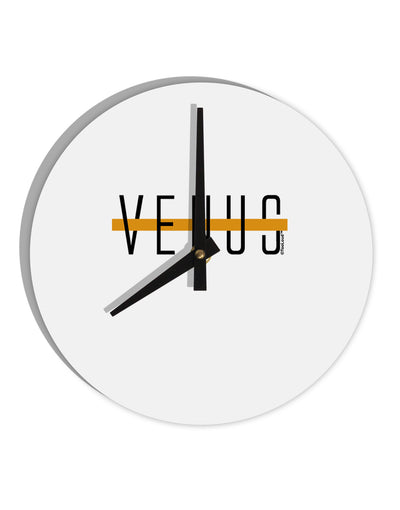 Planet Venus Text Only 10 InchRound Wall Clock by TooLoud-Wall Clock-TooLoud-White-Davson Sales