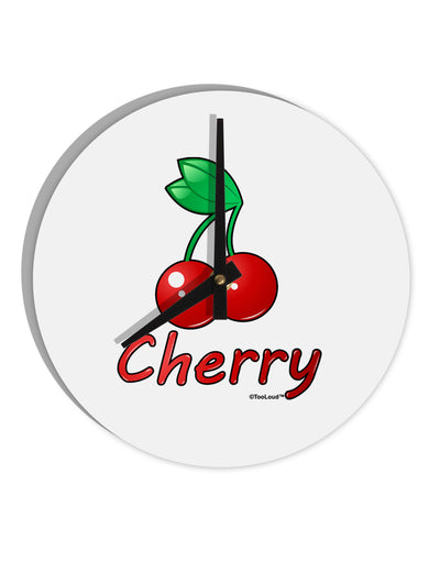 Cherry Text 10 InchRound Wall Clock-Wall Clock-TooLoud-White-Davson Sales