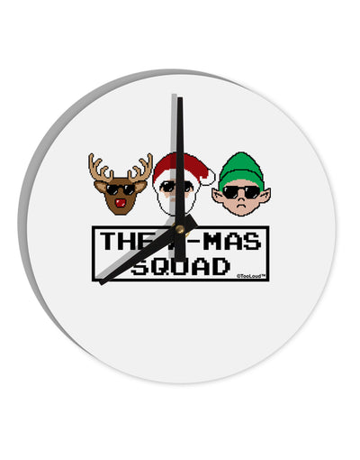 The X-mas Squad Text 10 InchRound Wall Clock-Wall Clock-TooLoud-White-Davson Sales