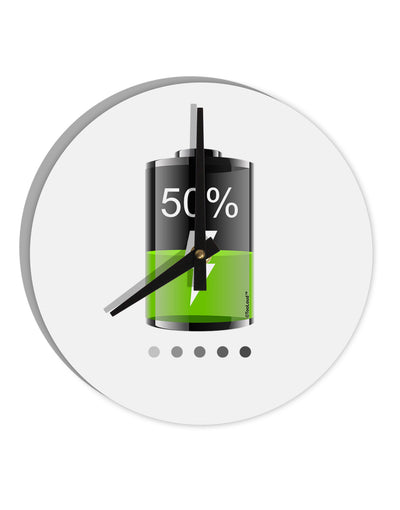 Half Energy 50 Percent 10 InchRound Wall Clock-Wall Clock-TooLoud-White-Davson Sales