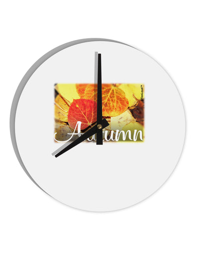 Colorado - Autumn Text 10 InchRound Wall Clock-Wall Clock-TooLoud-White-Davson Sales