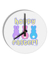 Three Easter Bunnies - Hoppy Easter 10 InchRound Wall Clock by TooLoud-Wall Clock-TooLoud-White-Davson Sales