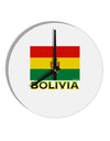 Bolivia Flag 10 InchRound Wall Clock-Wall Clock-TooLoud-White-Davson Sales