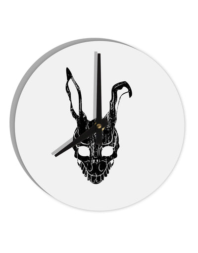 Scary Bunny Face Black Distressed 10 InchRound Wall Clock-Wall Clock-TooLoud-White-Davson Sales