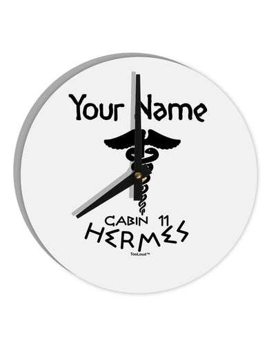 Personalized Cabin 11 Hermes 10 InchRound Wall Clock by TooLoud-Wall Clock-TooLoud-White-Davson Sales