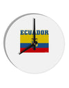 Ecuador Flag 10 InchRound Wall Clock-Wall Clock-TooLoud-White-Davson Sales