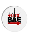 He's BAE - Right Arrow 10 InchRound Wall Clock-Wall Clock-TooLoud-White-Davson Sales