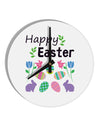 Happy Easter Design 10 InchRound Wall Clock-Wall Clock-TooLoud-White-Davson Sales