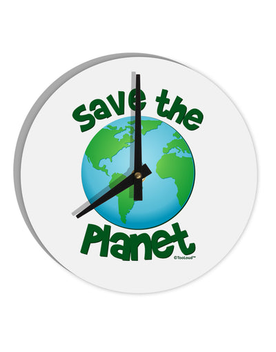 Save the Planet - Earth 10 InchRound Wall Clock-Wall Clock-TooLoud-White-Davson Sales